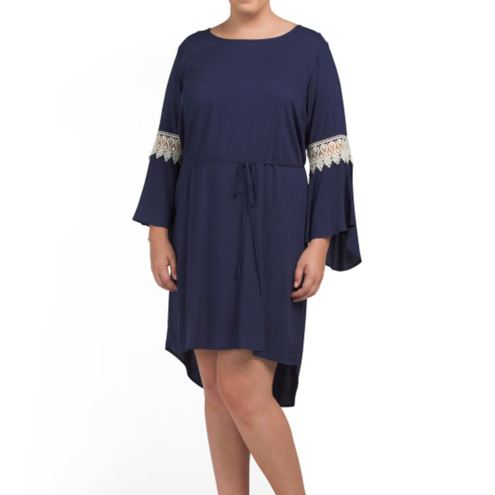 NWT Love Squared Bell Sleeve Dress - Navy Blue